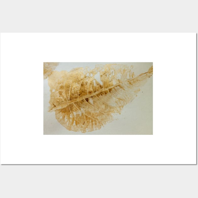 Skeleton Leaf Print in Gold Wall Art by Alchemia